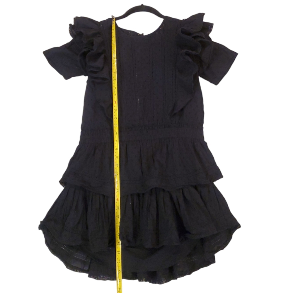 LoveShackFancy Women's Black Natasha Ruffled Lacy Micro‎ Mini Dress XS - Picture 6 of 9